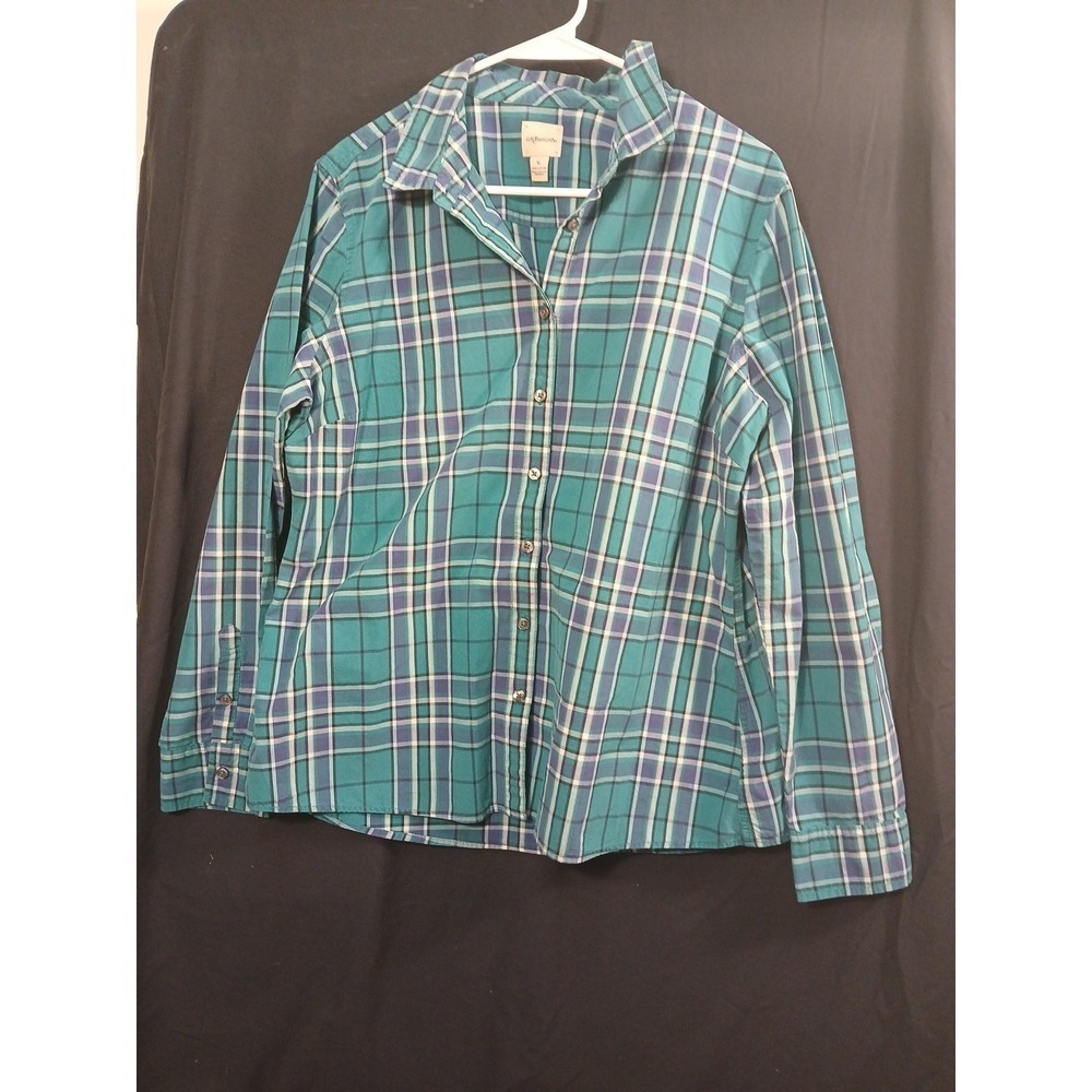 G.H. Bass & Co Size XL Mens Green Plaid Long Sleeve Button-Down Shirt Top